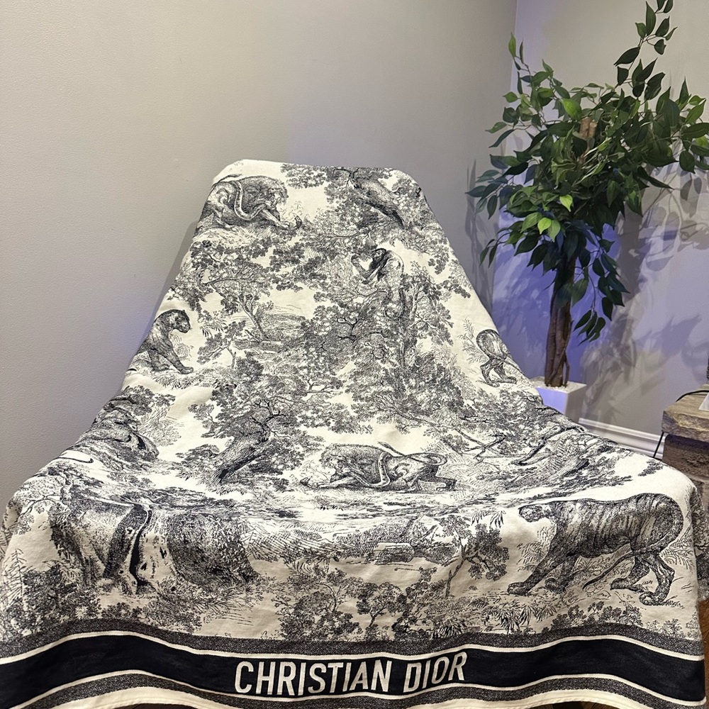 Dior Blue & White Toile du Jouy Throw